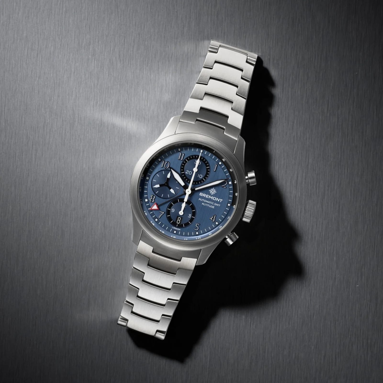 Bremont Altitude Chronograph GMT 42mm Mens Watch Blue Dial Stainless Steel Bracelet Bremont Altitude Chronograph GMT 42mm Mens Watch Blue Dial Stainless Steel Bracelet