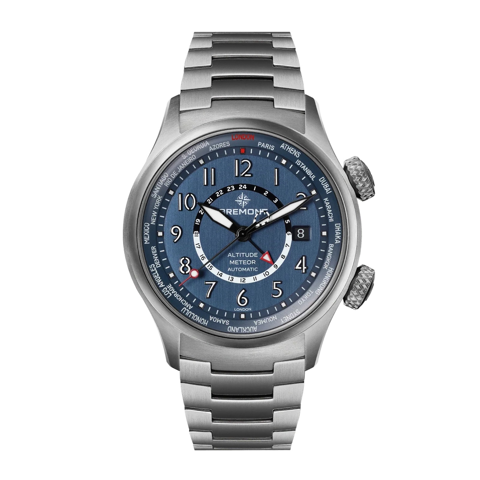 Bremont Altitude MB Meteor Time Zones 42mm Mens Watch Blue Dial Titanium Bracelet Bremont Altitude MB Meteor Time Zones 42mm Mens Watch Blue Dial Titanium Bracelet
