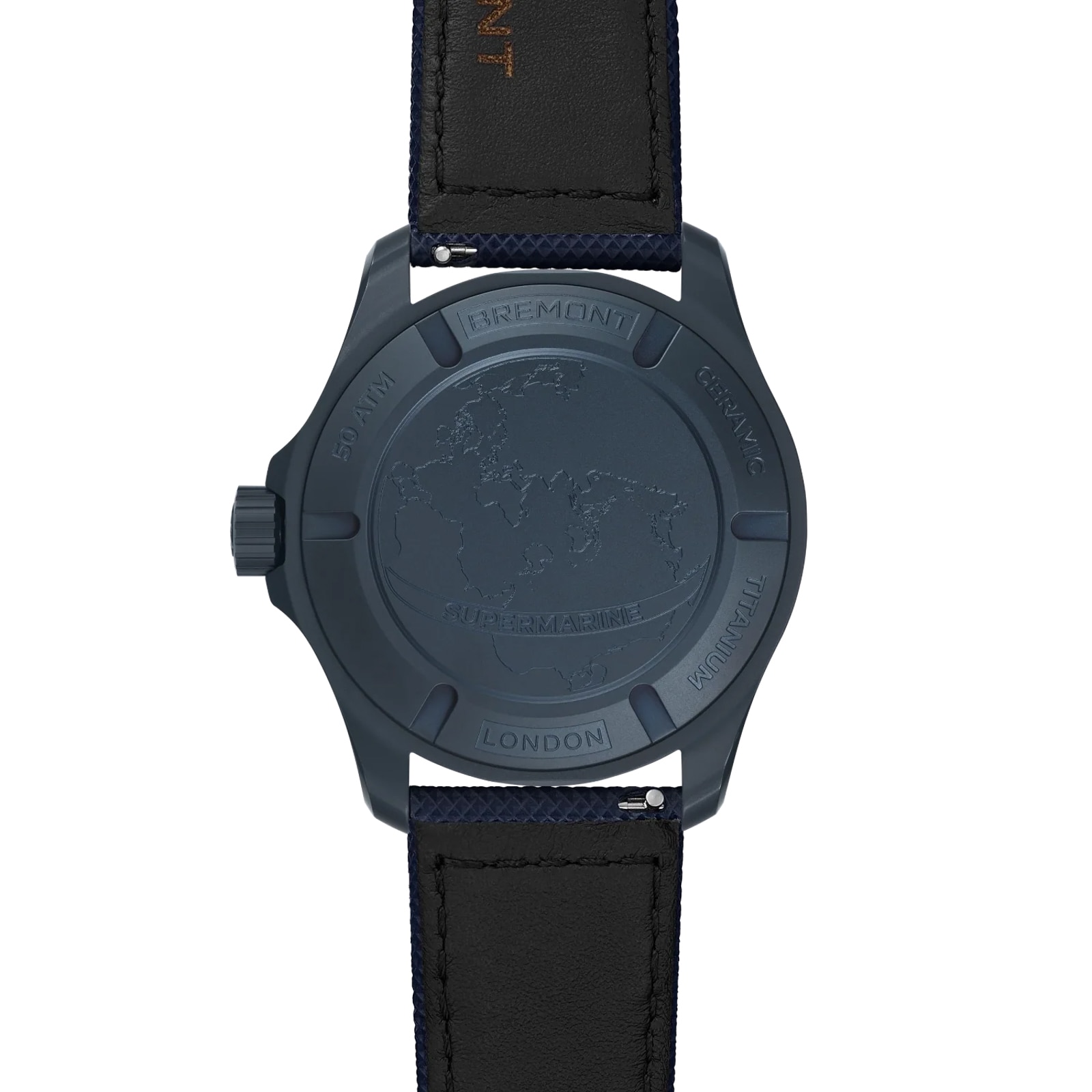 Bremont Supermarine Full Ceramic Deep Blue Limited Edition 43mm Mens Watch Black Dial Leather Strap Bremont Supermarine Full Ceramic Deep Blue Limited Edition 43mm Mens Watch Black Dial Leather Strap