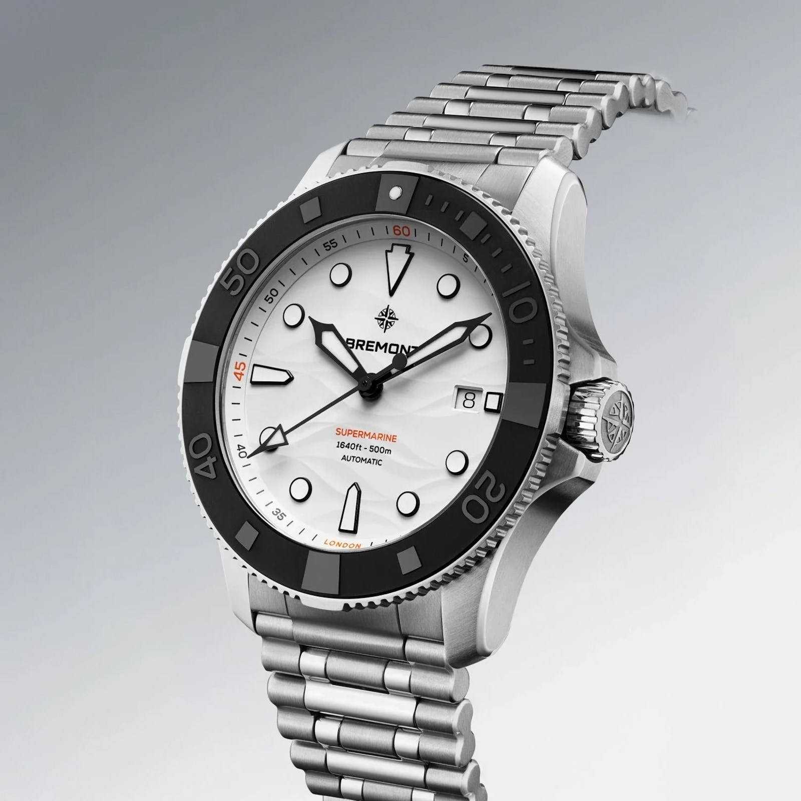 Bremont Supermarine 500m 43mm Mens Watch Polar White Dial Stainless Steel Bracelet Bremont Supermarine 500m 43mm Mens Watch Polar White Dial Stainless Steel Bracelet
