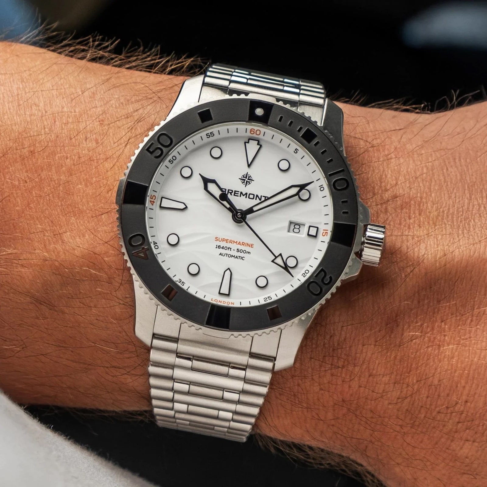 Bremont Supermarine 500m 43mm Mens Watch Polar White Dial Stainless Steel Bracelet Bremont Supermarine 500m 43mm Mens Watch Polar White Dial Stainless Steel Bracelet