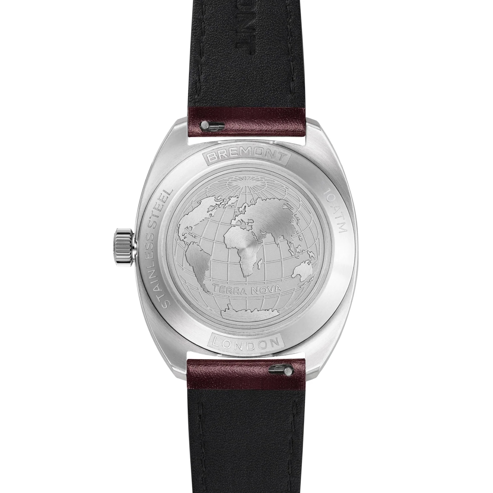 Bremont Terra Nova Jumping Hour 35mm Unisex Watch Burgundy Dial and Leather Strap Bremont Terra Nova Jumping Hour 35mm Unisex Watch Burgundy Dial and Leather Strap