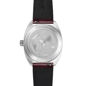 Bremont Terra Nova Jumping Hour 35mm Unisex Watch Burgundy Dial and Leather Strap