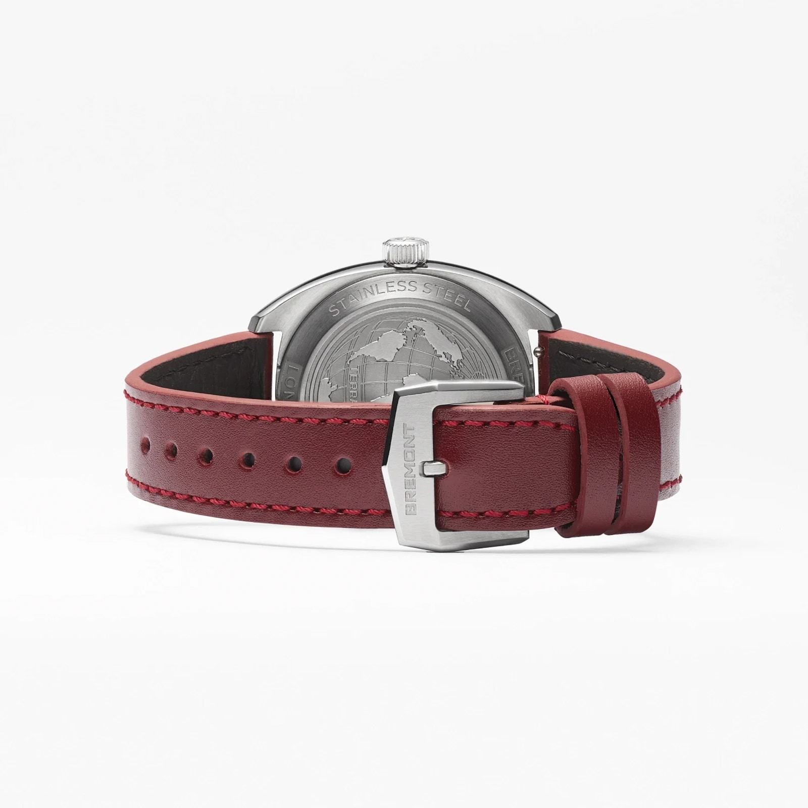 Bremont Terra Nova Jumping Hour 35mm Unisex Watch Burgundy Dial and Leather Strap Bremont Terra Nova Jumping Hour 35mm Unisex Watch Burgundy Dial and Leather Strap
