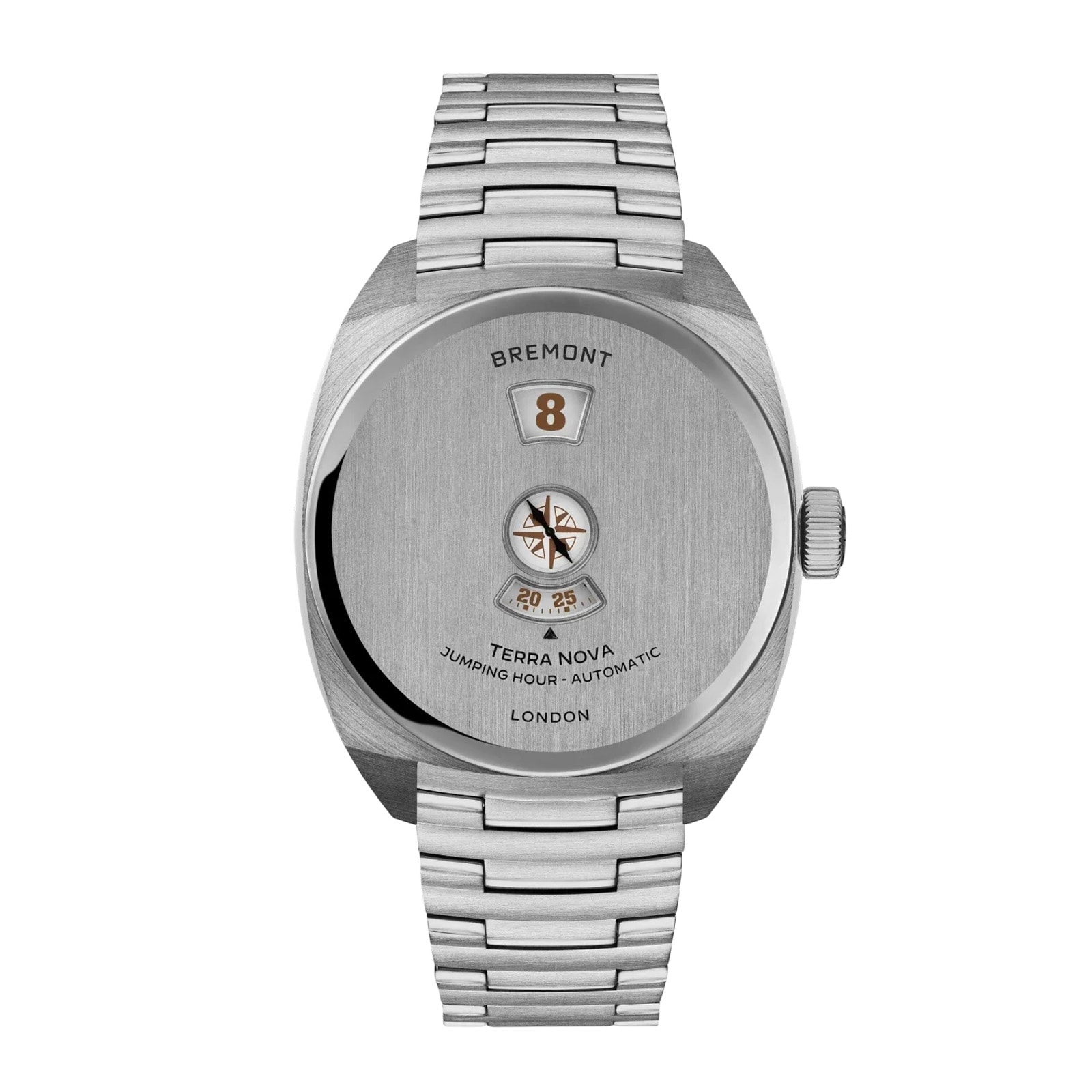 Bremont Terra Nova Jumping Hour 38mm Unisex Watch Stainless Steel Bracelet Bremont Terra Nova Jumping Hour 38mm Unisex Watch Stainless Steel Bracelet