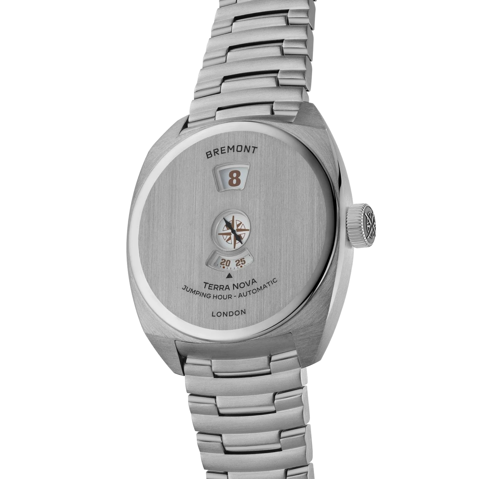 Bremont Terra Nova Jumping Hour 38mm Unisex Watch Stainless Steel Bracelet Bremont Terra Nova Jumping Hour 38mm Unisex Watch Stainless Steel Bracelet