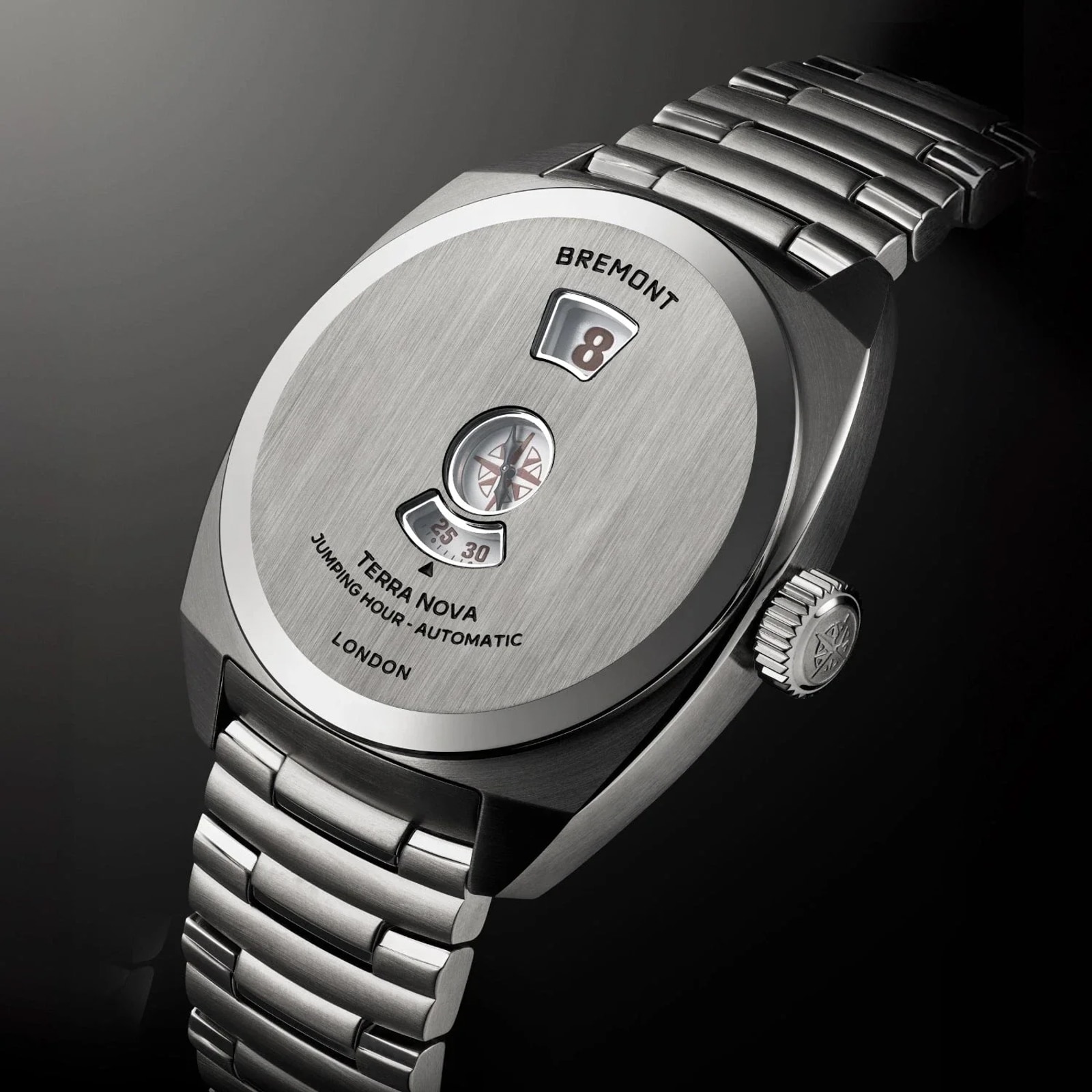 Bremont Terra Nova Jumping Hour 38mm Unisex Watch Stainless Steel Bracelet Bremont Terra Nova Jumping Hour 38mm Unisex Watch Stainless Steel Bracelet