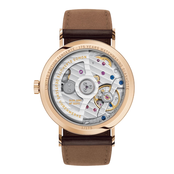 NOMOS Glashutte Tangente Rose Gold Neomatik 35mm Unisex Watch - 175 Years Watchmaking Glashütte