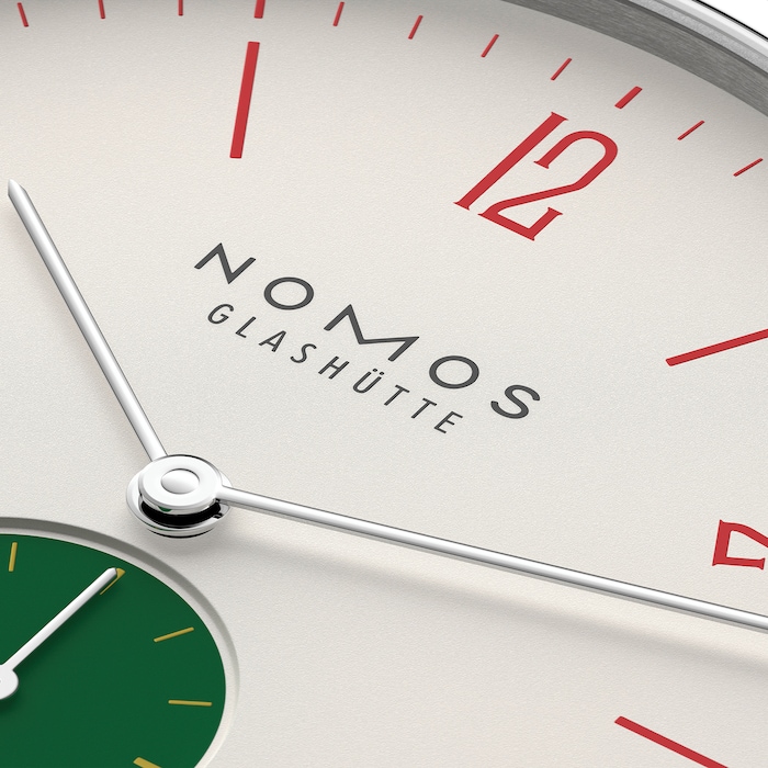 NOMOS Glashutte Tangente 38 Date Go - 175 Years Watchmaking Glashutte