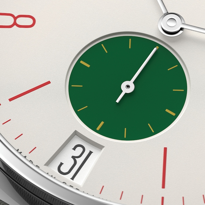 NOMOS Glashutte Tangente 38 Date Go - 175 Years Watchmaking Glashutte