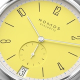 NOMOS Glashutte Tangente 38 Date Kanari - 175 Years Watchmaking Glashutte