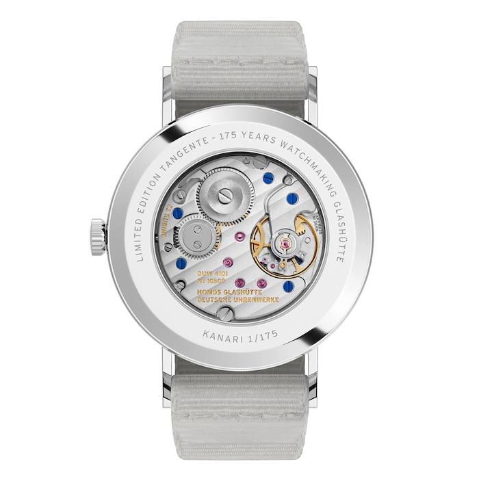 NOMOS Glashutte Tangente 38 Date Kanari - 175 Years Watchmaking Glashutte