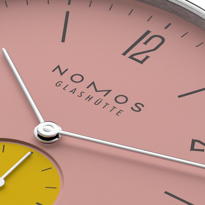 NOMOS Glashutte Tangente 38 Date Bubblegum - 175 Years Watchmaking Glashutte