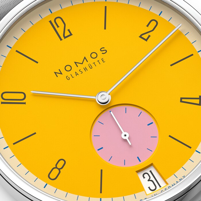 NOMOS Glashutte Tangente 38 Date Katzengold - 175 Years Watchmaking Glashutte