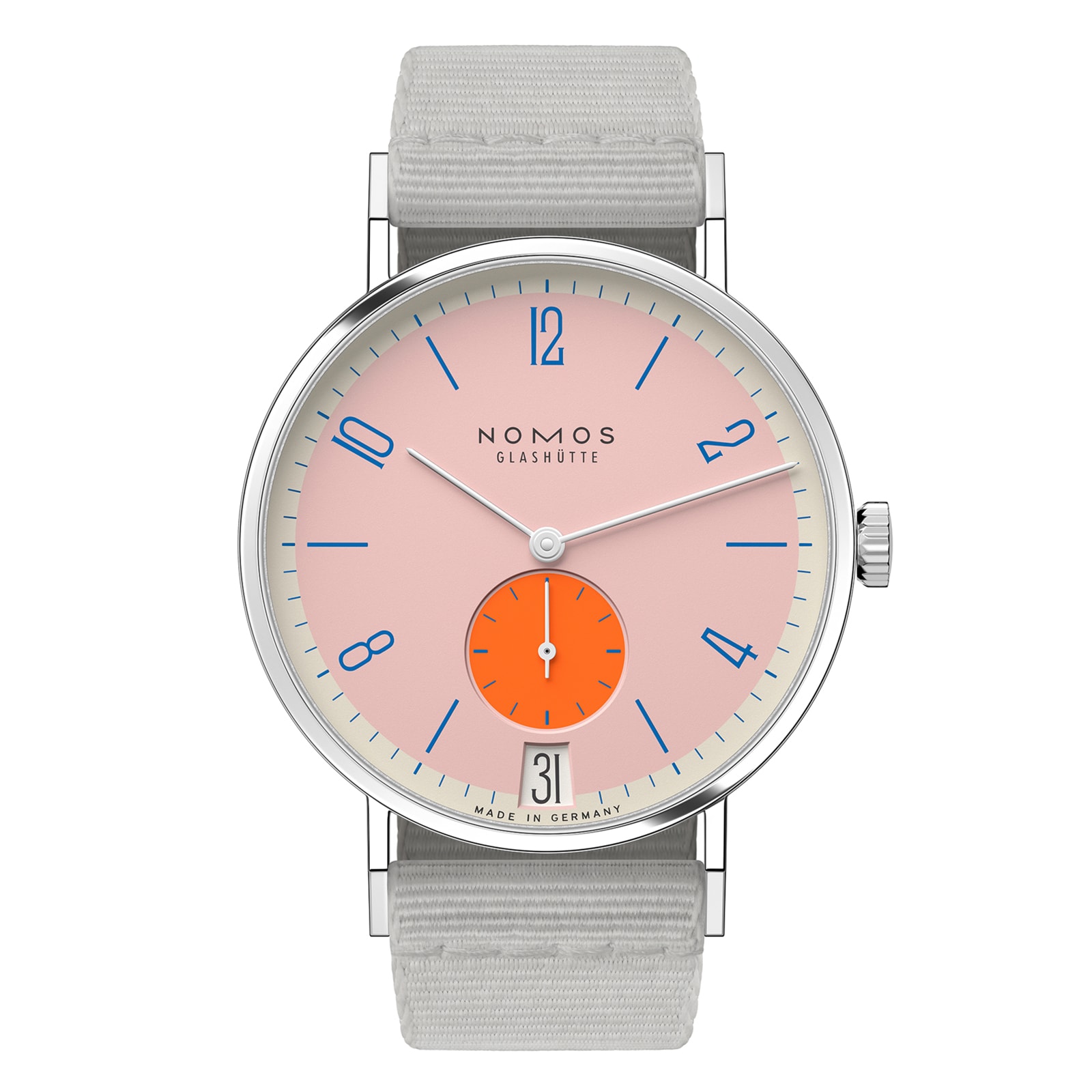 NOMOS Glashutte Tangente 38 Date Flamingopink - 175 Years Watchmaking Glashutte NOMOS Glashutte Tangente 38 Date Flamingopink - 175 Years Watchmaking Glashutte