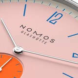 NOMOS Glashutte Tangente 38 Date Flamingopink - 175 Years Watchmaking Glashutte