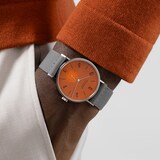 NOMOS Glashutte Tangente 38 Date Pop Orange - 175 Years Watchmaking Glashutte