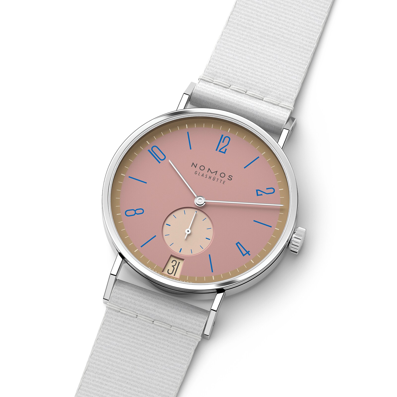 NOMOS Glashutte Tangente 38 Date Pompadour - 175 Years Watchmaking Glashutte NOMOS Glashutte Tangente 38 Date Pompadour - 175 Years Watchmaking Glashutte