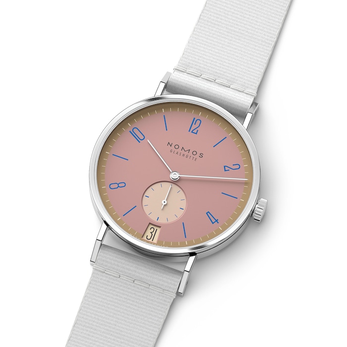 NOMOS Glashutte Tangente 38 Date Pompadour - 175 Years Watchmaking Glashutte