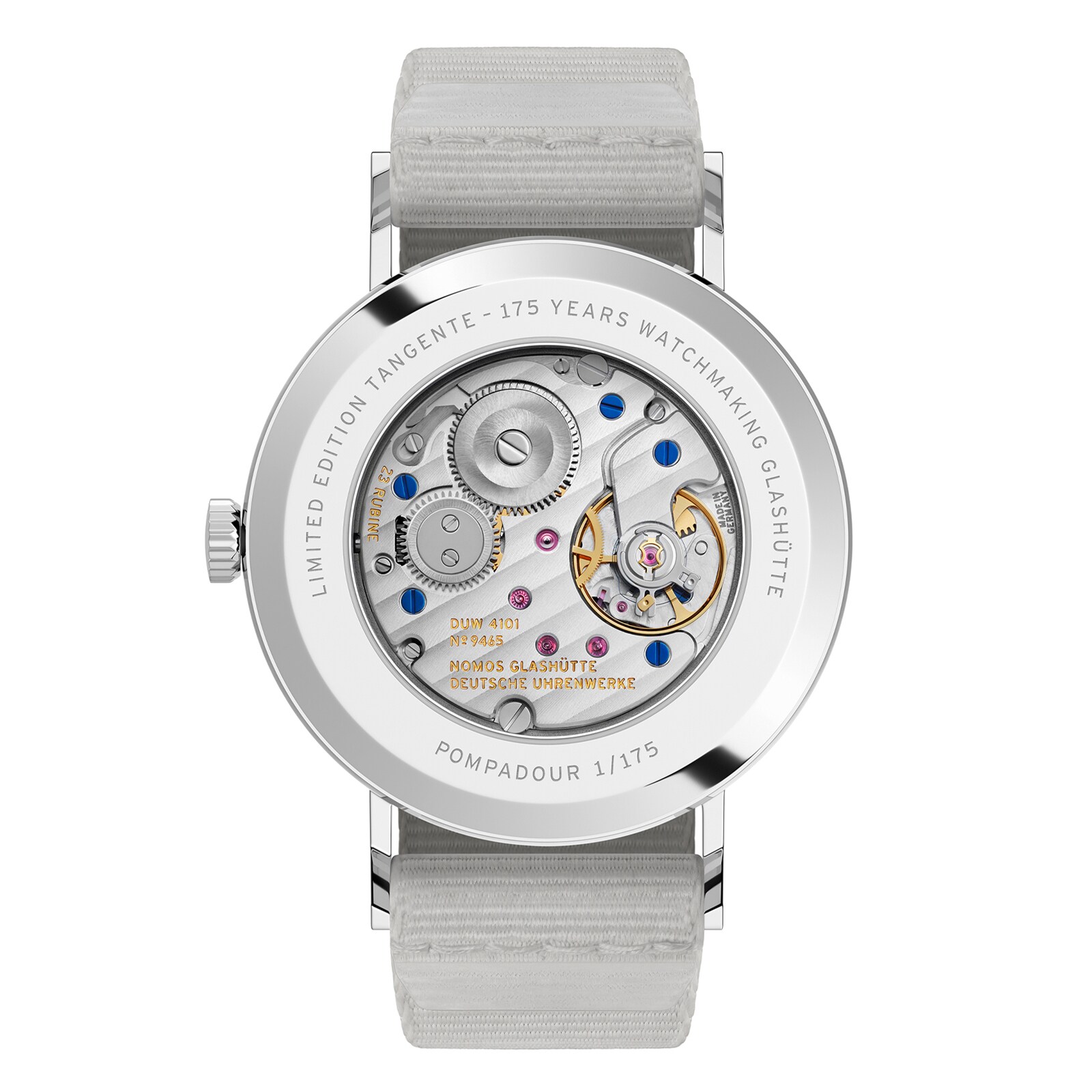 NOMOS Glashutte Tangente 38 Date Pompadour - 175 Years Watchmaking Glashutte NOMOS Glashutte Tangente 38 Date Pompadour - 175 Years Watchmaking Glashutte