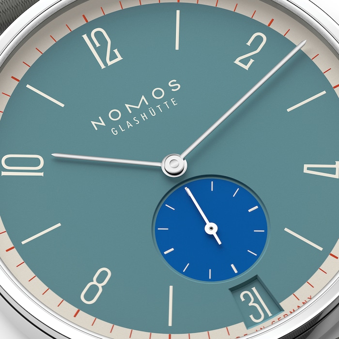 NOMOS Glashutte Tangente 38 Date Super Sardine - 175 Years Watchmaking Glashutte