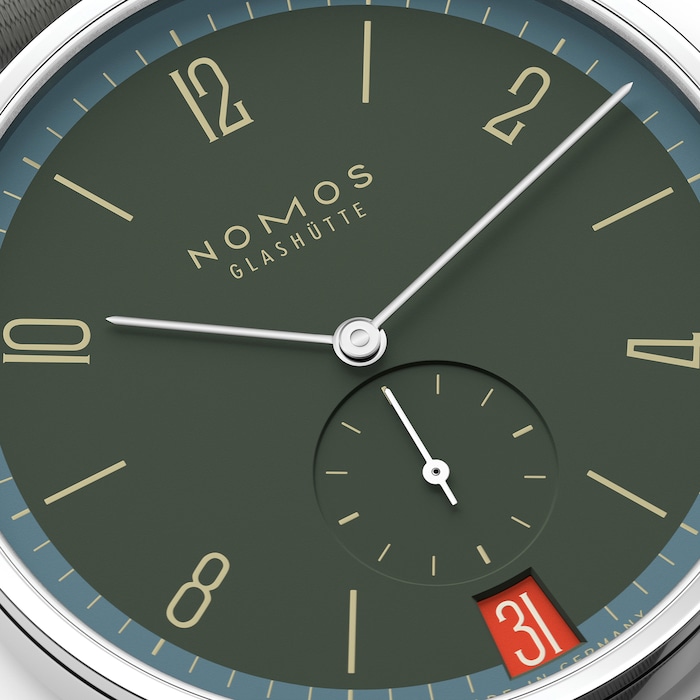 NOMOS Glashutte Tangente 38 Date Lakritze - 175 Years Watchmaking Glashutte