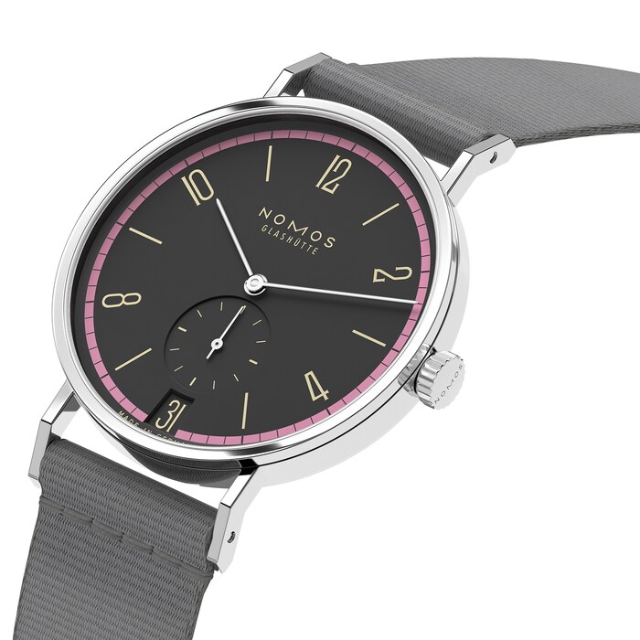 NOMOS Glashutte Tangente 38 Date Tiefseegrau - 175 Years Watchmaking Glashutte