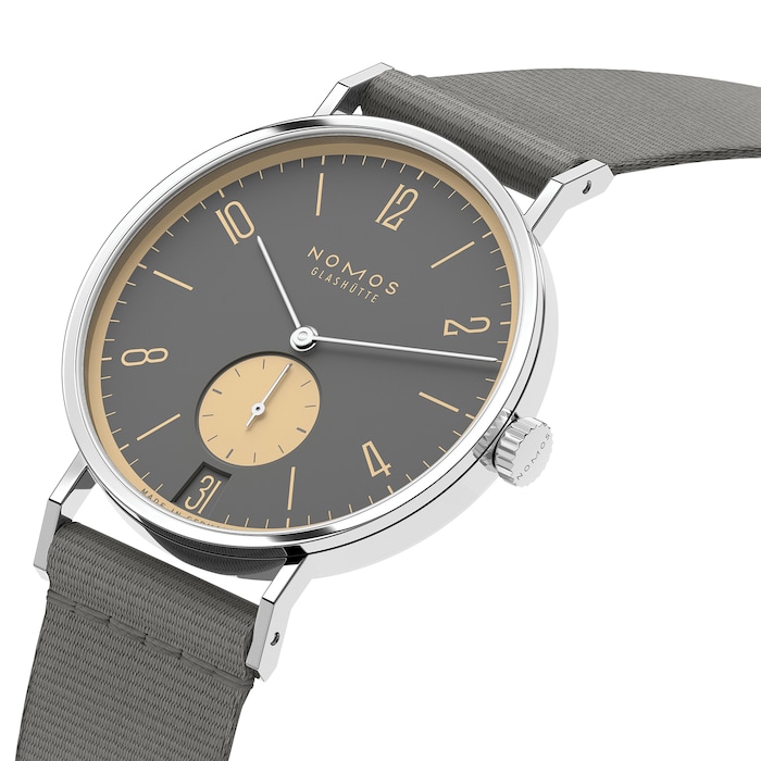 NOMOS Glashutte Tangente 38 Date Haifischgrau - 175 Years Watchmaking Glashutte