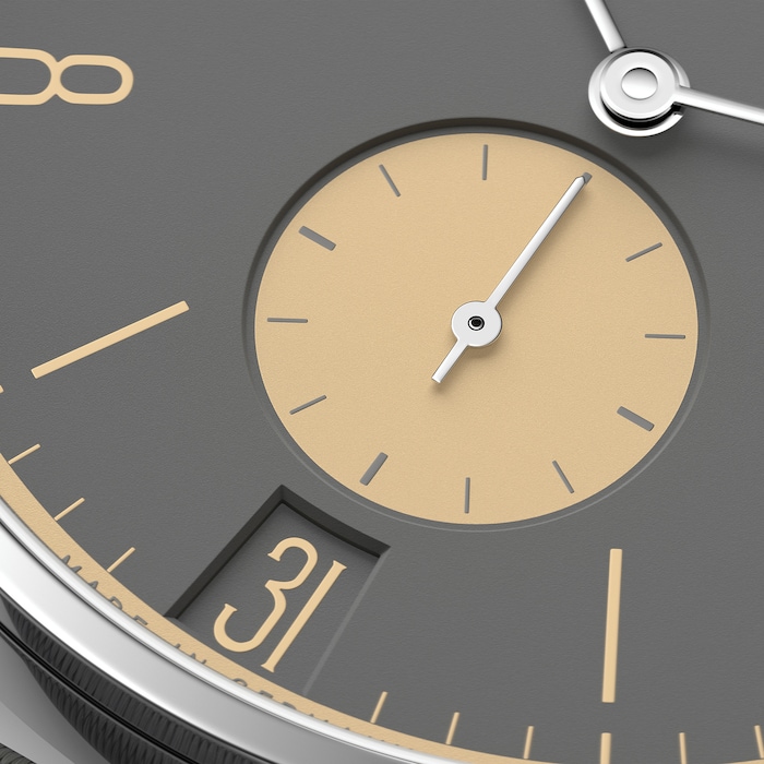 NOMOS Glashutte Tangente 38 Date Haifischgrau - 175 Years Watchmaking Glashutte