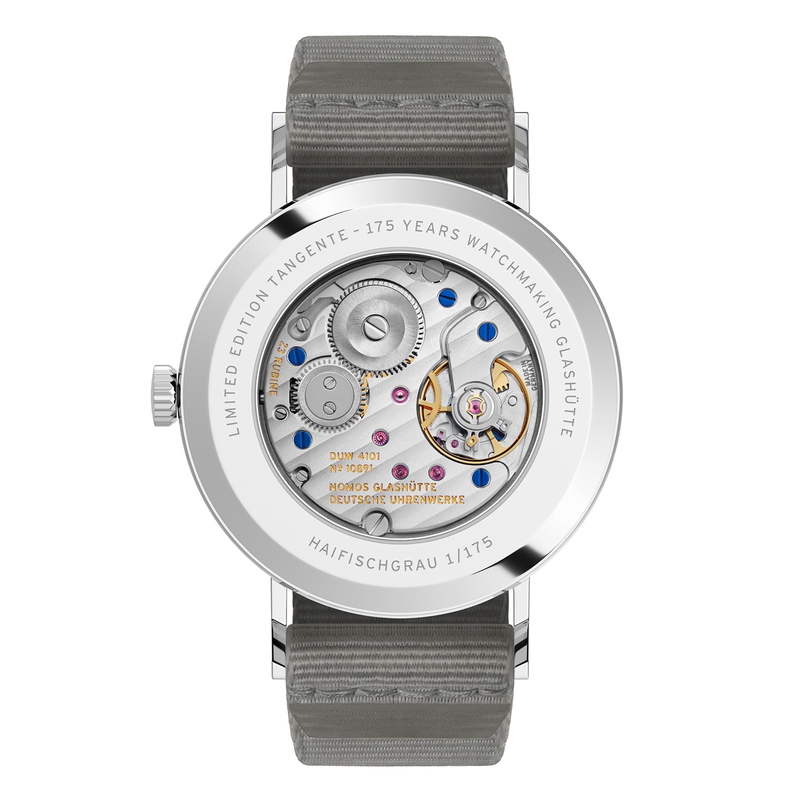 NOMOS Glashutte Tangente 38 Date Haifischgrau - 175 Years Watchmaking Glashutte