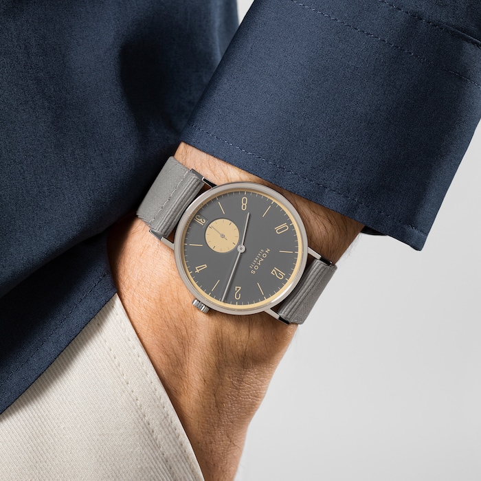 NOMOS Glashutte Tangente 38 Date Haifischgrau - 175 Years Watchmaking Glashutte