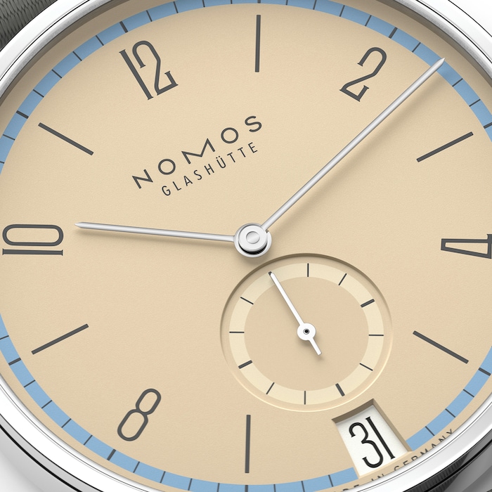 NOMOS Glashutte Tangente 38 Date Ariel - 175 Years Watchmaking Glashutte