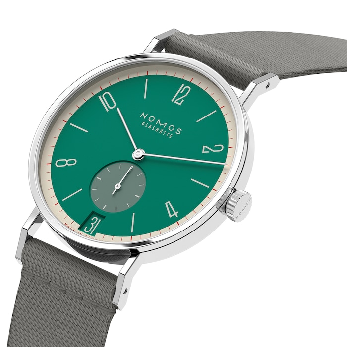 NOMOS Glashutte Tangente 38 Date Schlossgruen - 175 Years Watchmaking Glashutte