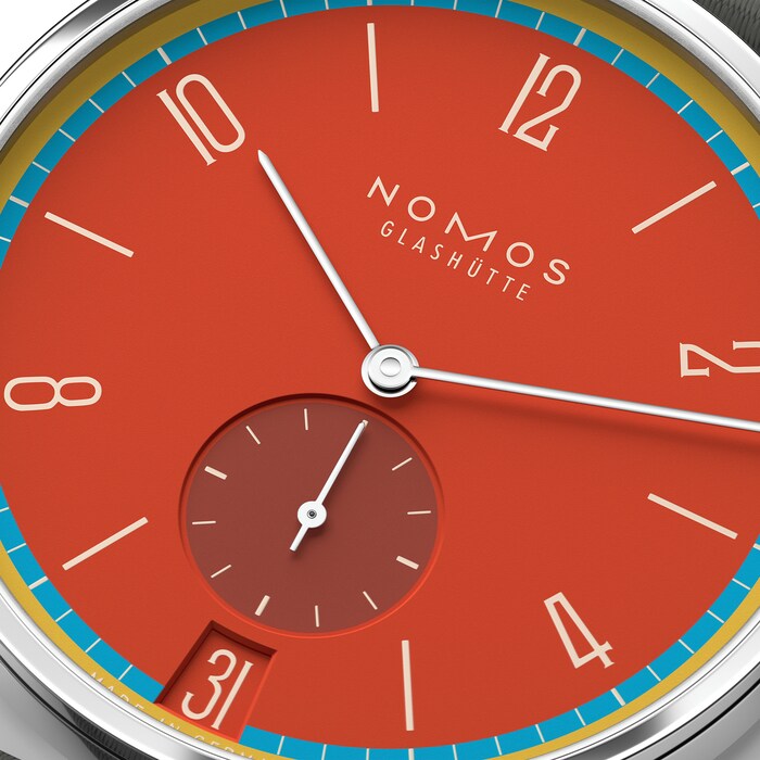 NOMOS Glashutte Tangente 38 Date Sportbunt - 175 Years Watchmaking Glashutte