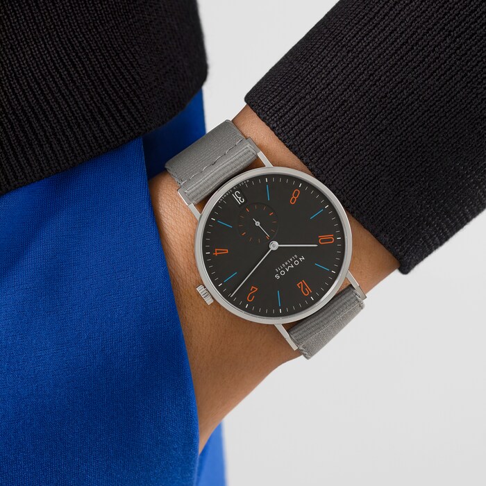 NOMOS Glashutte Tangente 38 Date Dunkelbunt - 175 Years Watchmaking Glashutte