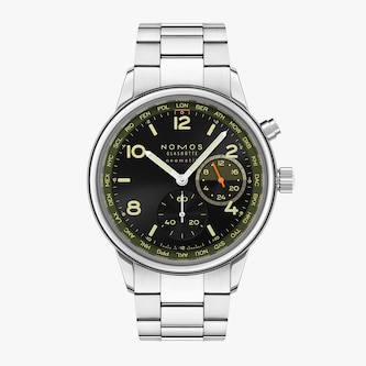 NOMOS Glashütte Club Sport Neomatik Worldtimer Vector Limited Edition 40mm Mens Watch Black