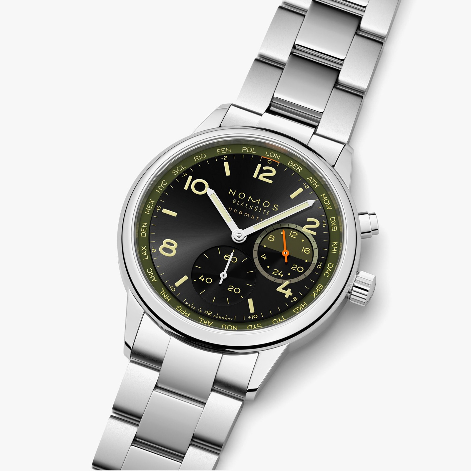 NOMOS Glashütte Club Sport Neomatik Worldtimer Vector Limited Edition 40mm Mens Watch Black