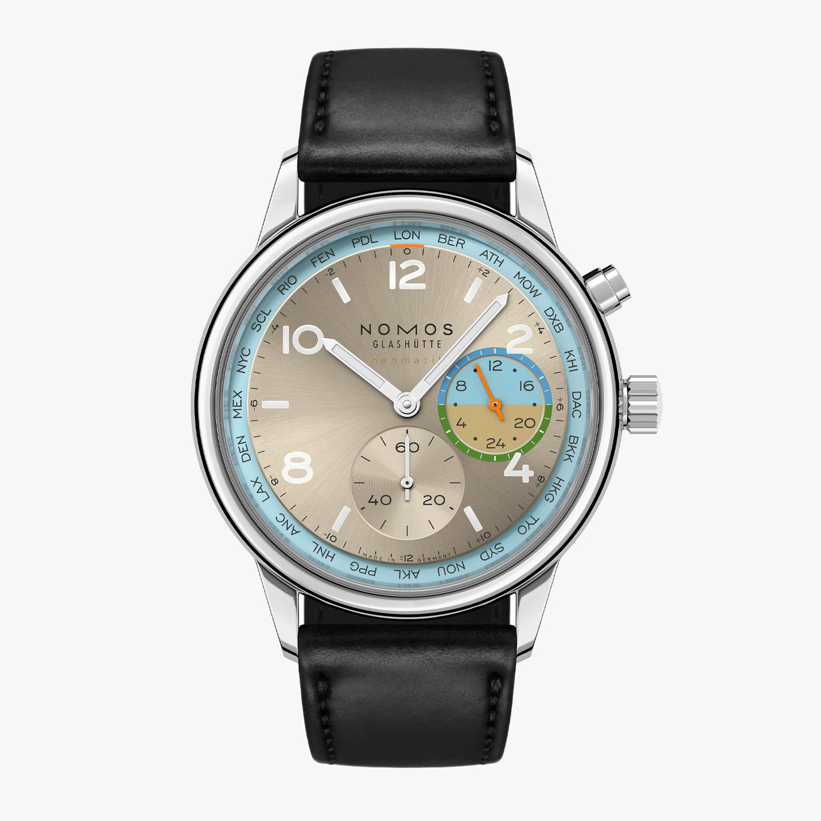 NOMOS Glashutte Club Sport Neomatik Worldtimer Roam Limited Edition 40mm Mens Watch