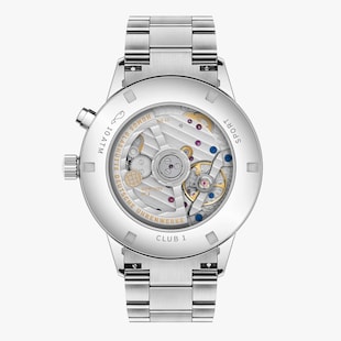 NOMOS Glashutte Club Sport Neomatik Worldtimer 40mm Mens Watch Silver