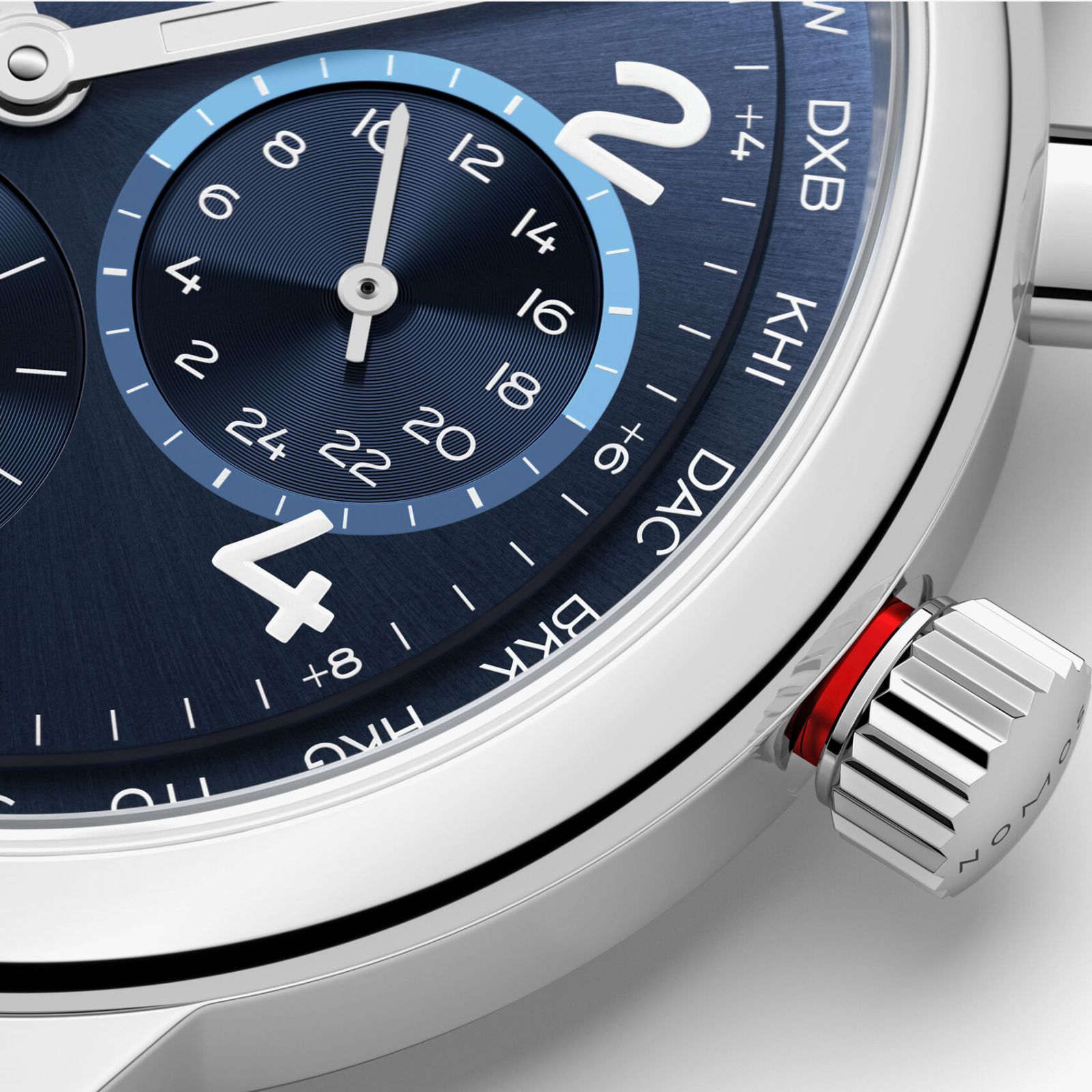 NOMOS Glashutte Club Sport Neomatik Worldtimer 40mm Mens Watch Blue
