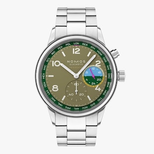 NOMOS Glashutte Club Sport Neomatik Worldtimer Jungle Limited Edition 40mm Mens Watch