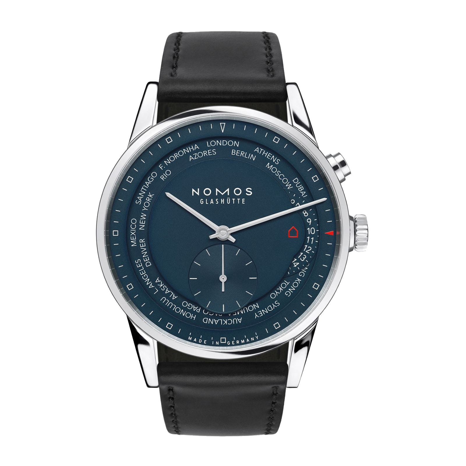NOMOS Glashutte Zurich Worldtimer Midnight Blue 40mm Mens Watch