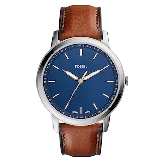 Fossil Minimalist Blue Dial Mens Watch