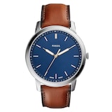 Fossil Minimalist Blue Dial Mens Watch