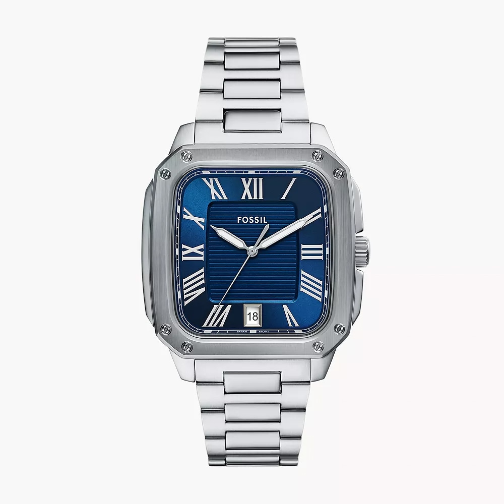 Crosby 42 mm Three-Hand Date Stainless Steel Blue