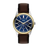 Fossil Pearson Multifunction Brown Leather Mens Watch