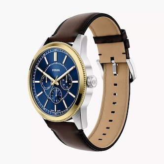 Fossil Pearson Multifunction Brown Leather Mens Watch