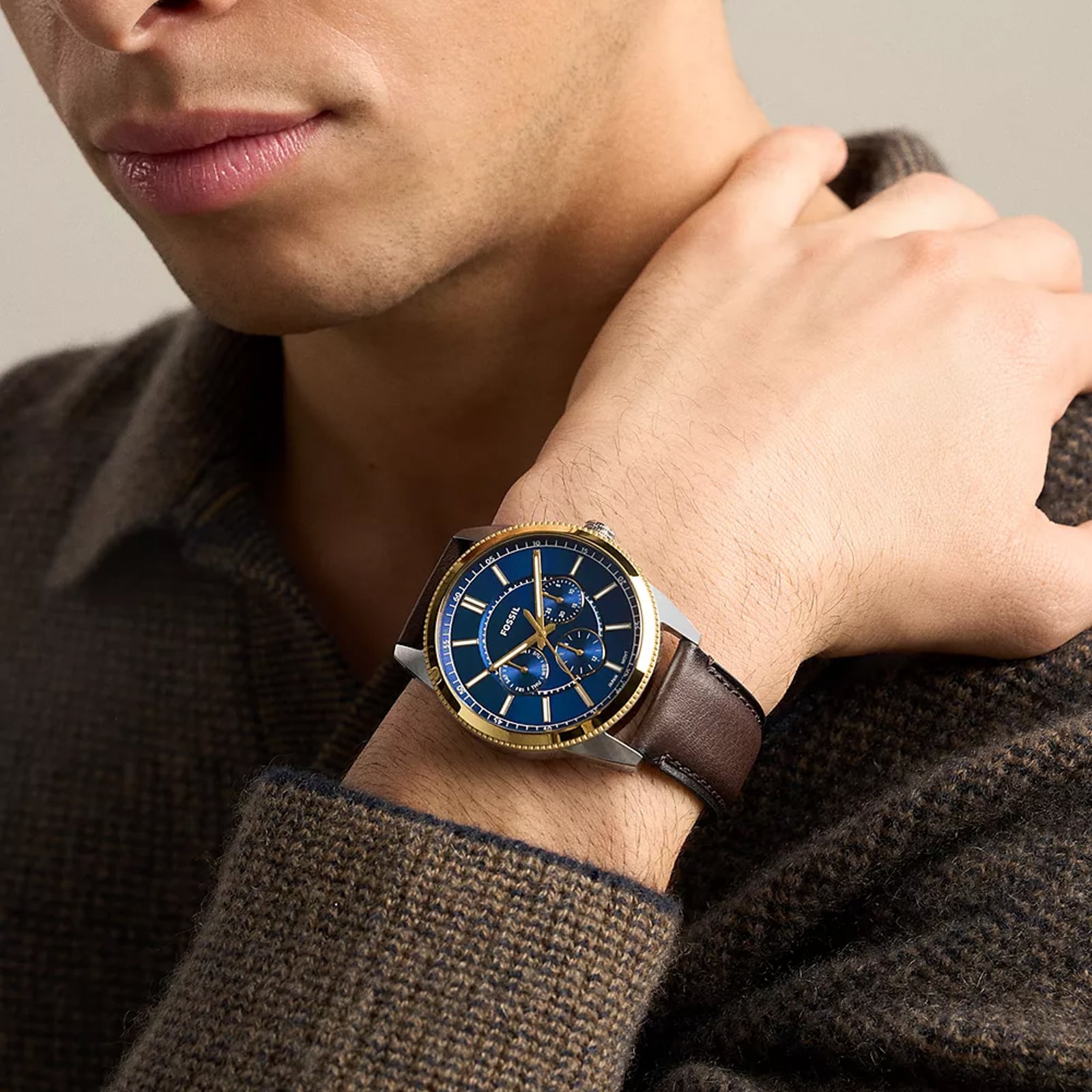 Fossil Pearson Multifunction Brown Leather Mens Watch Fossil Pearson Multifunction Brown Leather Mens Watch