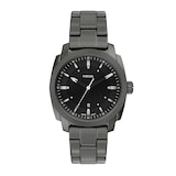 Fossil Machine Three-Hand Date Smoke Stainless Steel Mens Watch