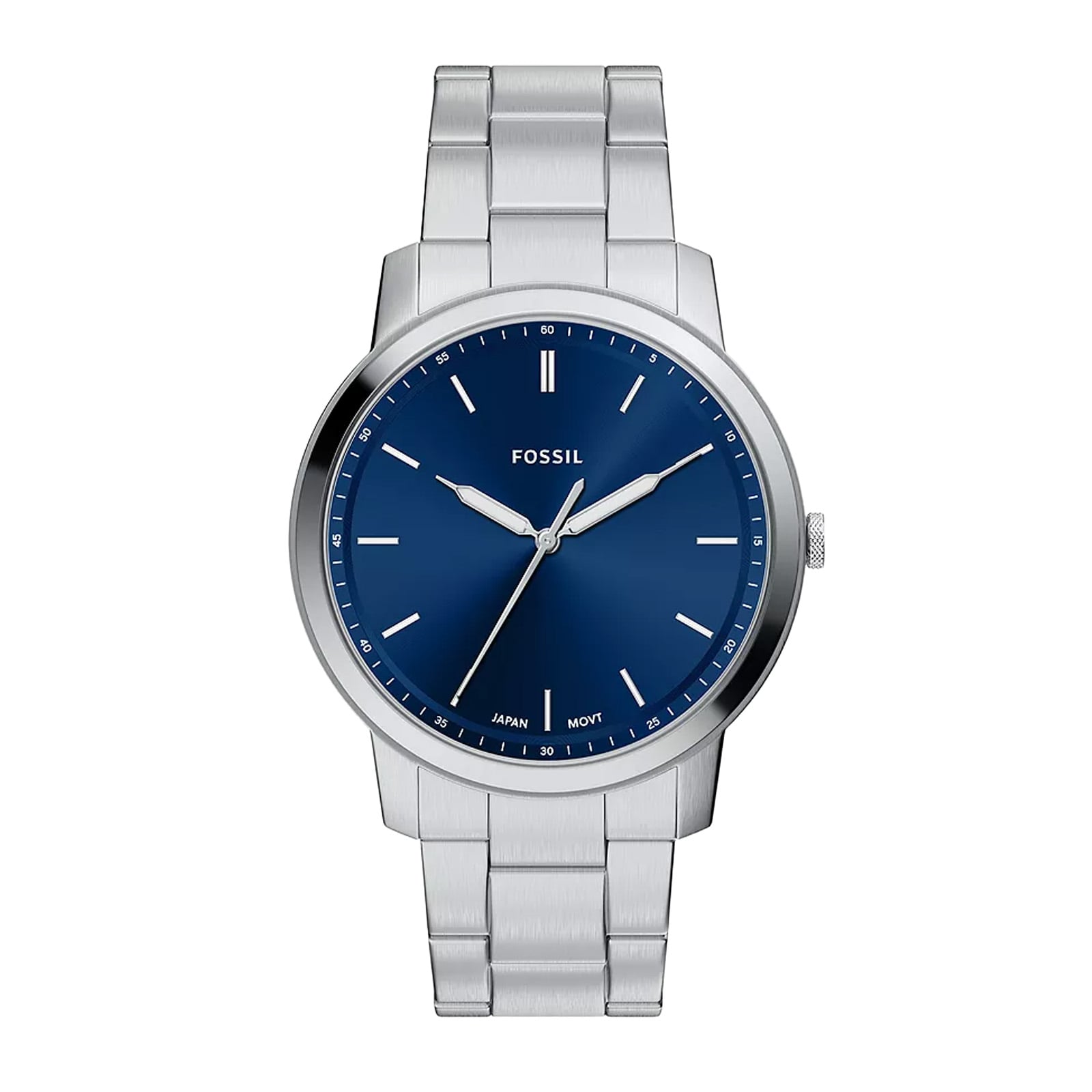 Fossil Mens Minimalist Blue Dial Bracelet Watch FS6180